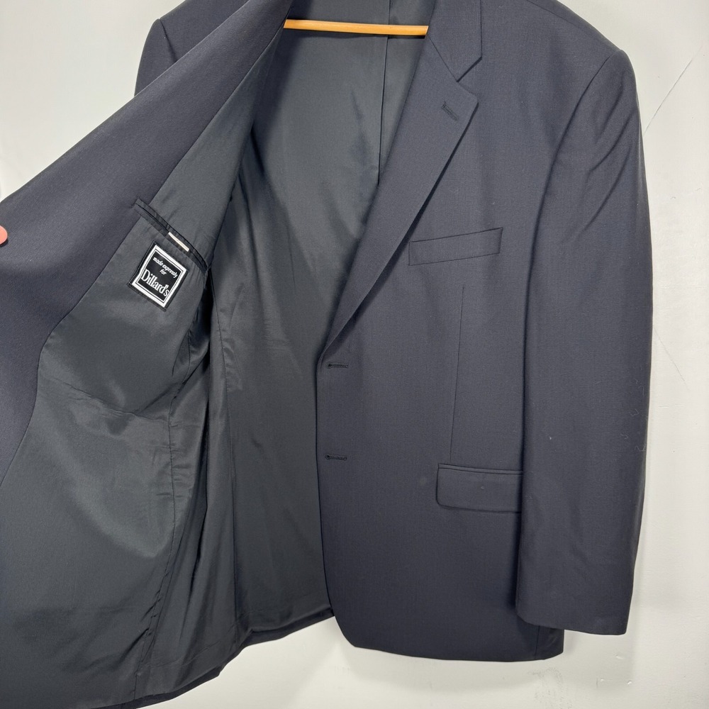 RALPH Ralph Lauren Blazer Sport Coat Men 48R Black Silver Buttons Wool Stretch - Picture 3 of 12